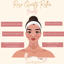 Load image into Gallery viewer, How to face chart of Galore Beauty Brand rose Quartz face roller