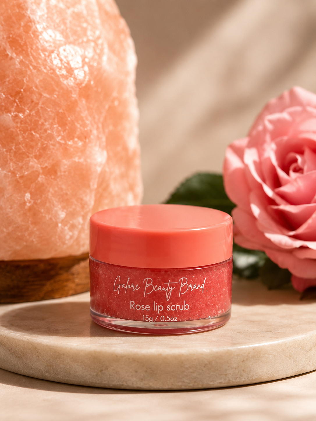 Galore Beauty Brand rose lip scrub - heals dry and crack lips- natural lip plumper 