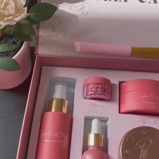 Galore beauty brand rose skincare kit - full quick skincare routine 