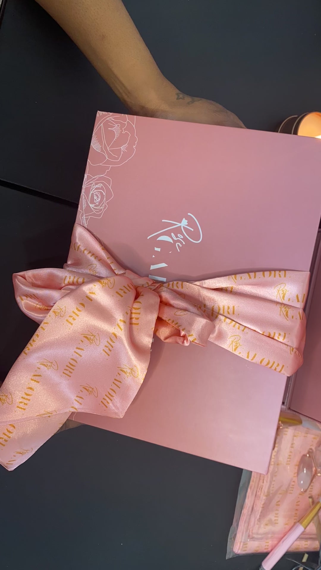 Galore beauty brand scarf around full kit